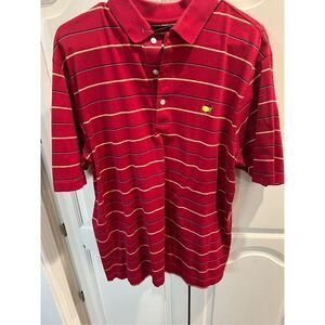Masters Collection x Amen Corner Red Striped Polo Golf Shirt Large